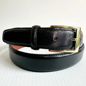 Jos. A. Bank Italian Leather Belt Size 40 Black Gold Buckle Dress Belt Office